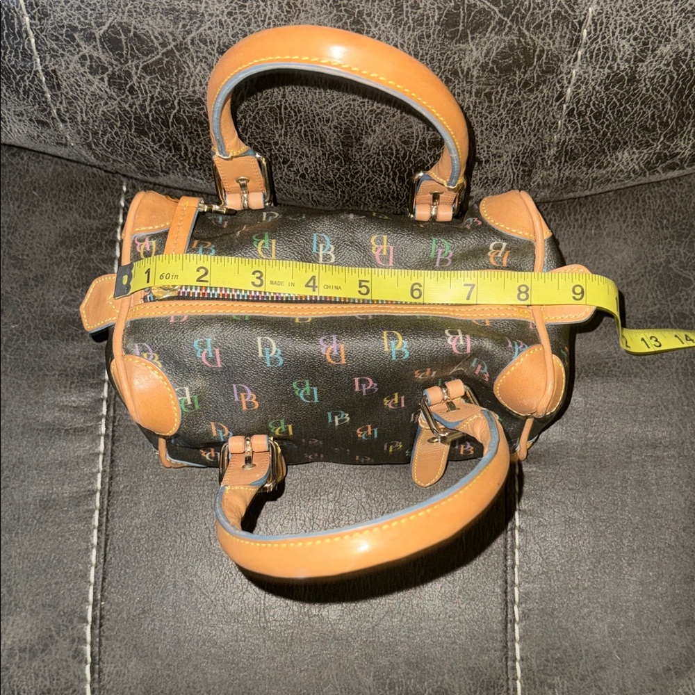 Dooney & Bourke Multicolor Rainbow Monogram Satchel Handbag Purse Handle Scarves - Picture 9 of 13